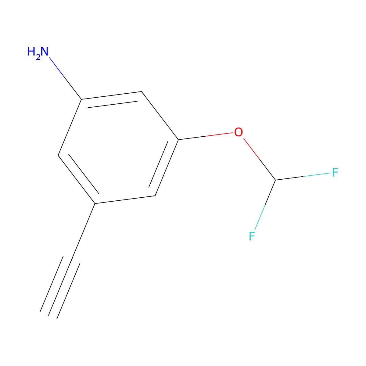 3-(Difluoromethoxy)-5-ethynylaniline molecular structure, CAS 2913416-23-4