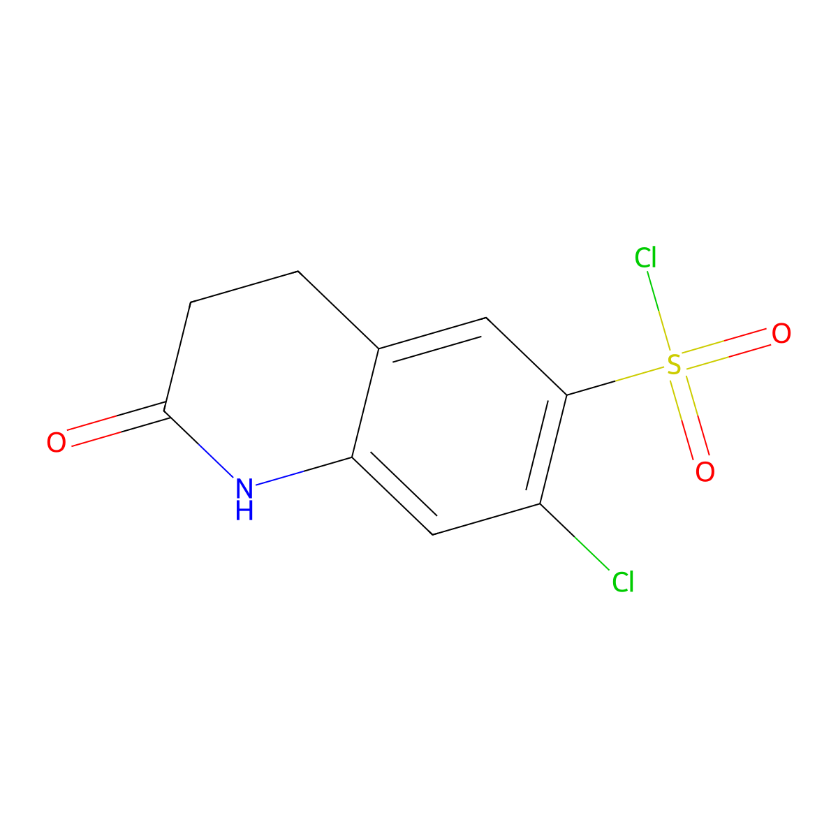 7-Chloro-2-oxo-1,2,3,4-tetrahydroquinoline-6-sulfonyl chloride molecular structure, CAS 2913416-32-5