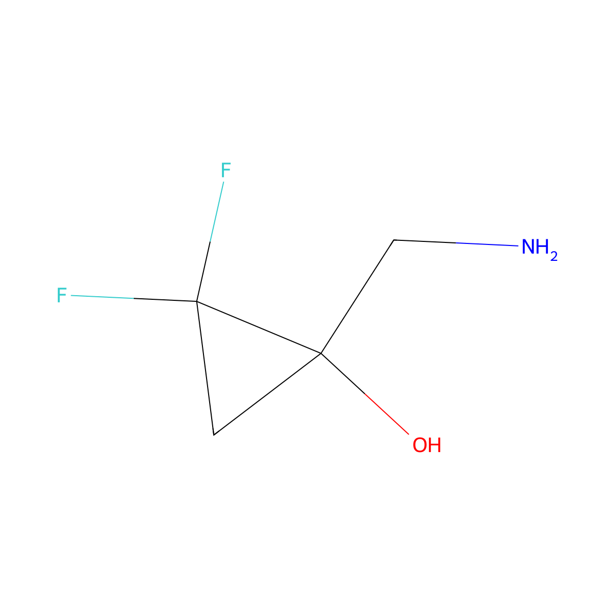 1-(Aminomethyl)-2,2-difluorocyclopropan-1-ol molecular structure, CAS 2913416-34-7