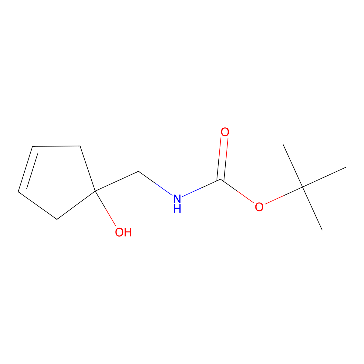 tert-butyl N-[(1-hydroxycyclopent-3-en-1-yl)methyl]carbamate molecular structure, CAS 2913416-41-6