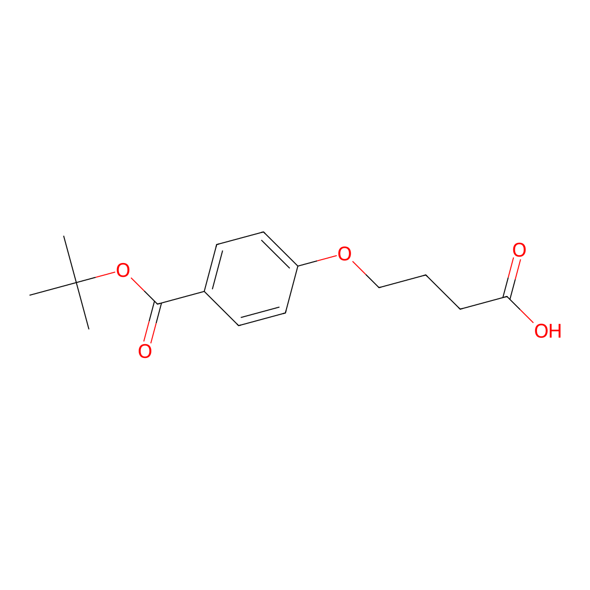 4-{4-[(Tert-butoxy)carbonyl]phenoxy}butanoic acid molecular structure, CAS 2913416-48-3
