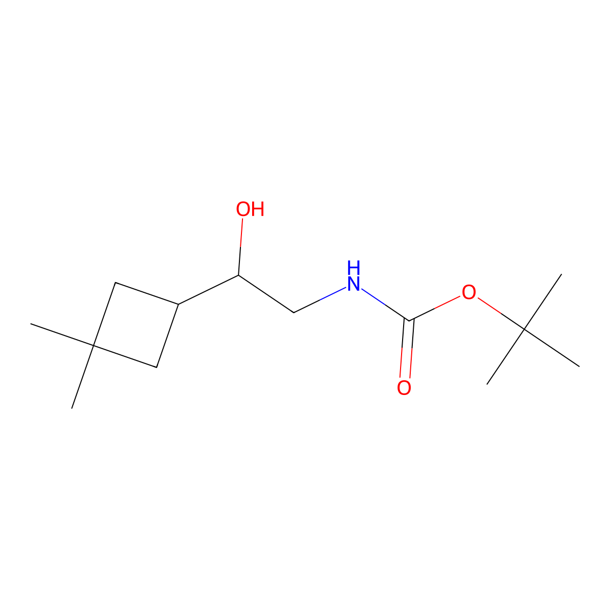 tert-butyl N-[2-(3,3-dimethylcyclobutyl)-2-hydroxyethyl]carbamate molecular structure, CAS 2913416-67-6