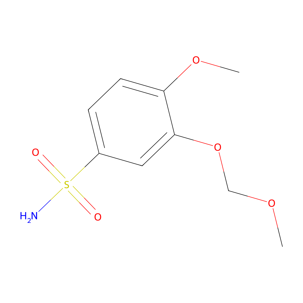 4-Methoxy-3-(methoxymethoxy)benzene-1-sulfonamide molecular structure, CAS 2913416-68-7
