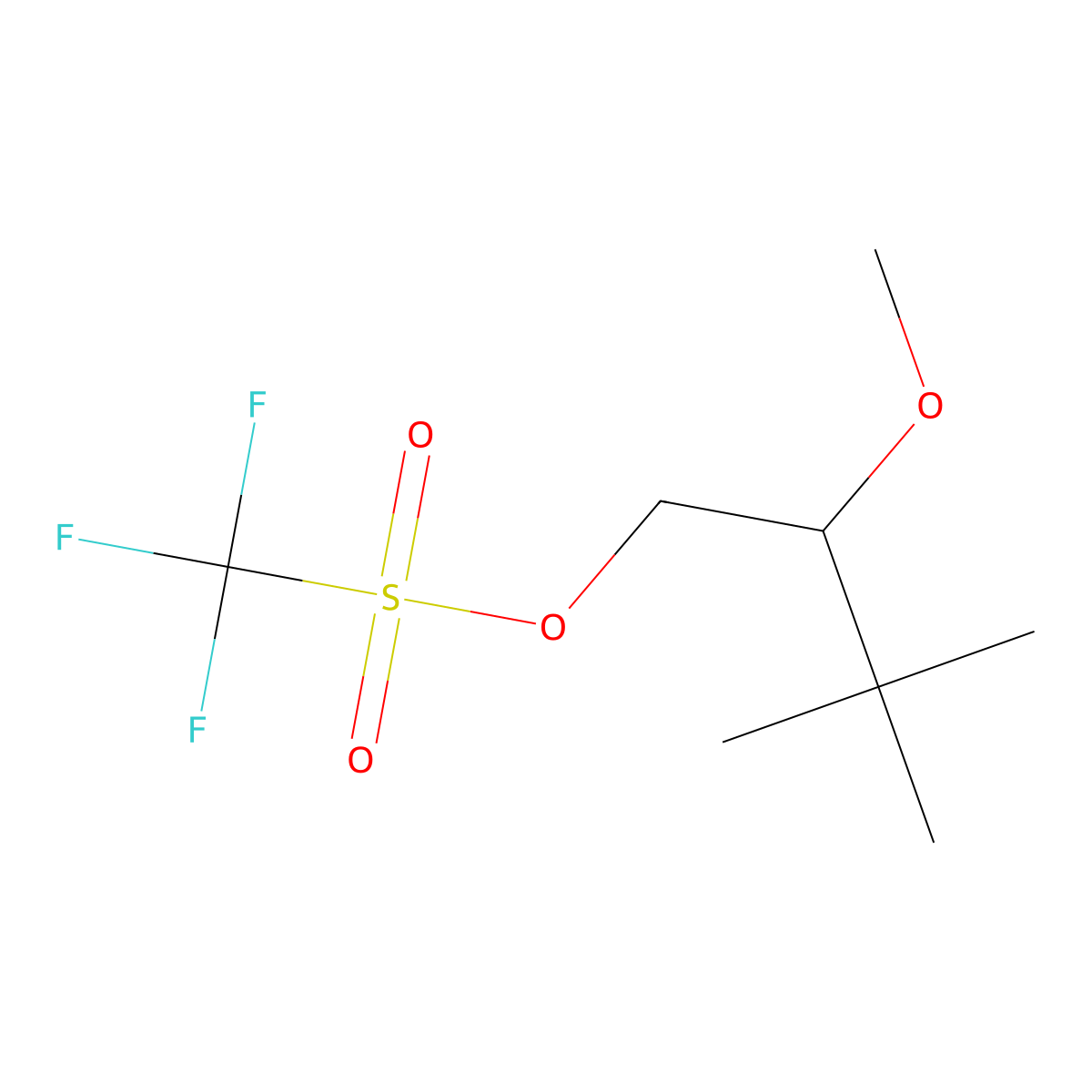 2-Methoxy-3,3-dimethylbutyl trifluoromethanesulfonate molecular structure, CAS 2913416-74-5