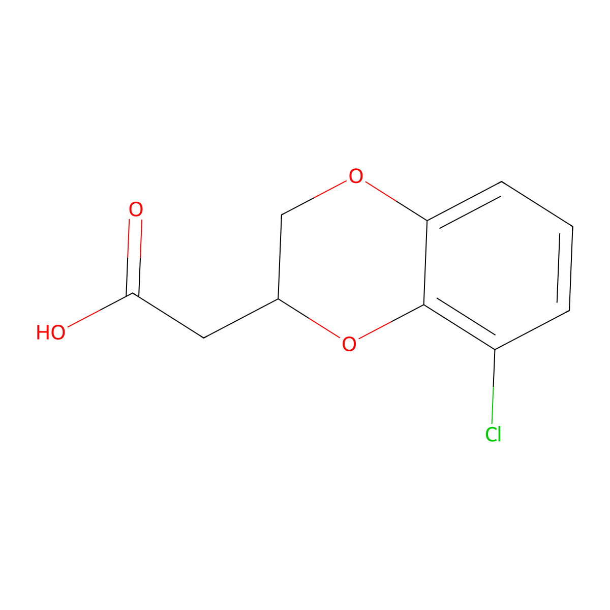2-(8-Chloro-2,3-dihydro-1,4-benzodioxin-2-yl)acetic acid molecular structure, CAS 2913416-77-8