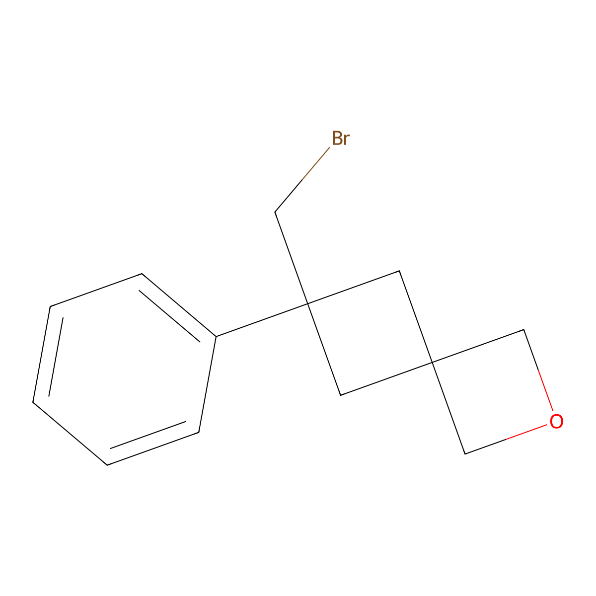 6-(Bromomethyl)-6-phenyl-2-oxaspiro[3.3]heptane molecular structure, CAS 2913416-98-3