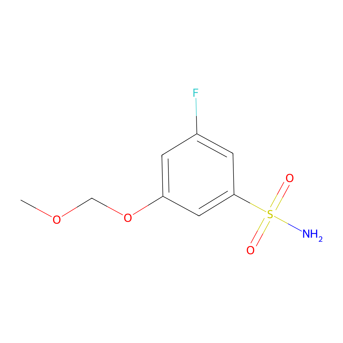 3-Fluoro-5-(methoxymethoxy)benzene-1-sulfonamide molecular structure, CAS 2913416-99-4