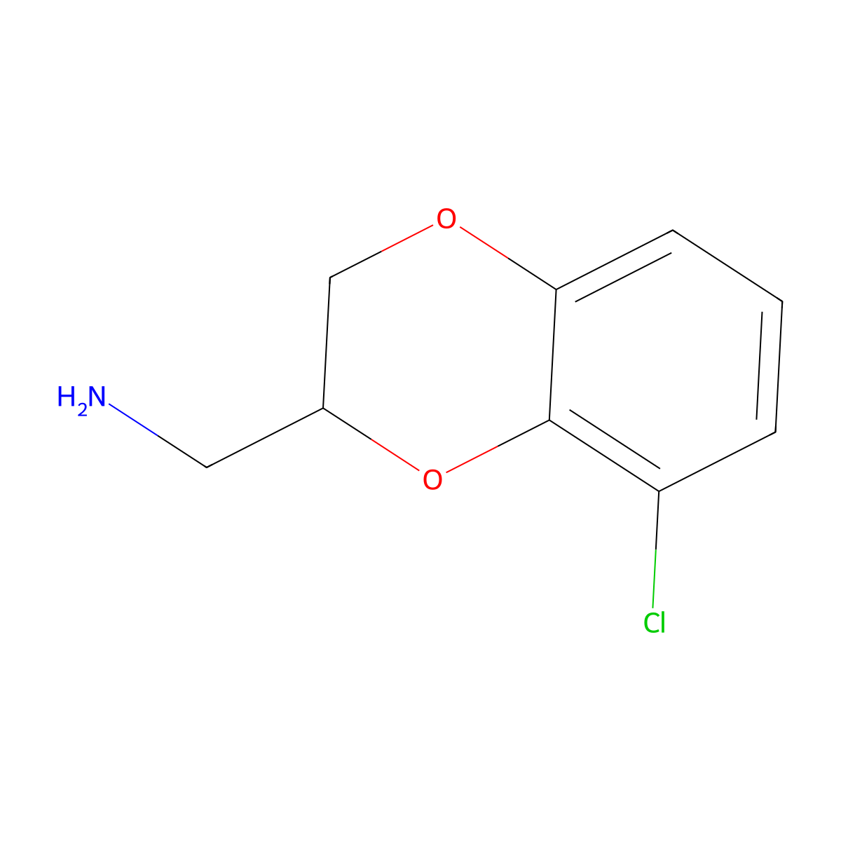 1-(8-Chloro-2,3-dihydro-1,4-benzodioxin-2-yl)methanamine molecular structure, CAS 2913417-02-2