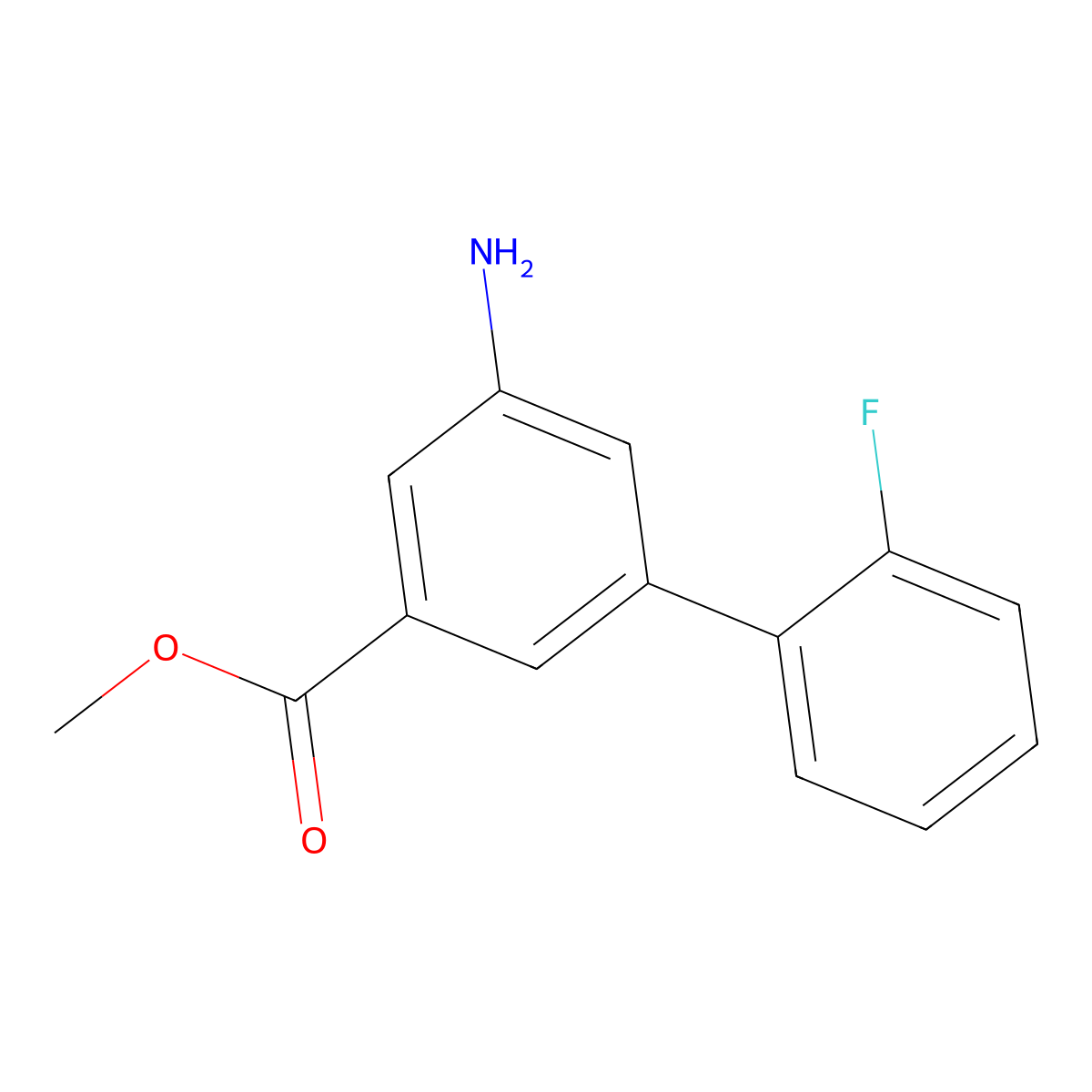 Methyl 5-amino-2'-fluoro-[1,1'-biphenyl]-3-carboxylate molecular structure, CAS 2913417-13-5