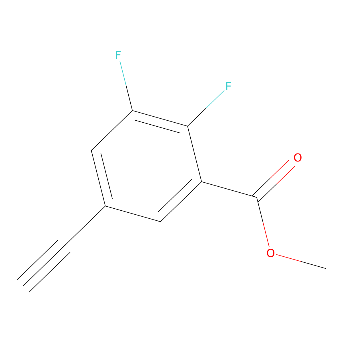 Methyl 5-ethynyl-2,3-difluorobenzoate molecular structure, CAS 2913417-49-7