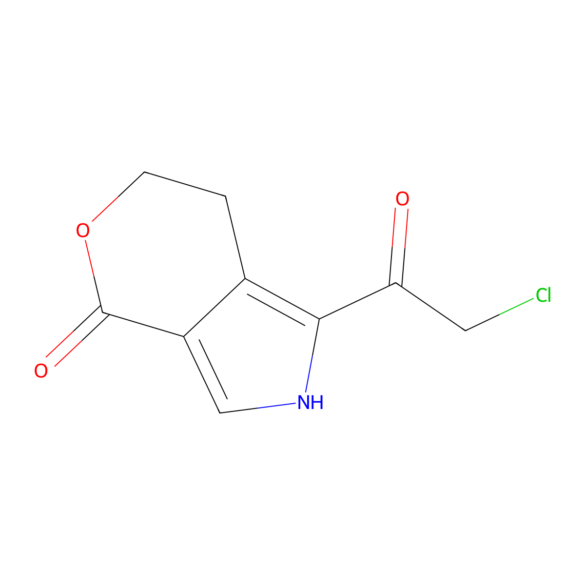 1-(2-chloroacetyl)-2H,4H,6H,7H-pyrano[3,4-c]pyrrol-4-one molecular structure, CAS 2913417-52-2