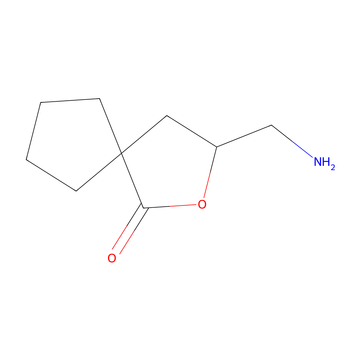 3-(Aminomethyl)-2-oxaspiro[4.4]nonan-1-one molecular structure, CAS 2913417-53-3