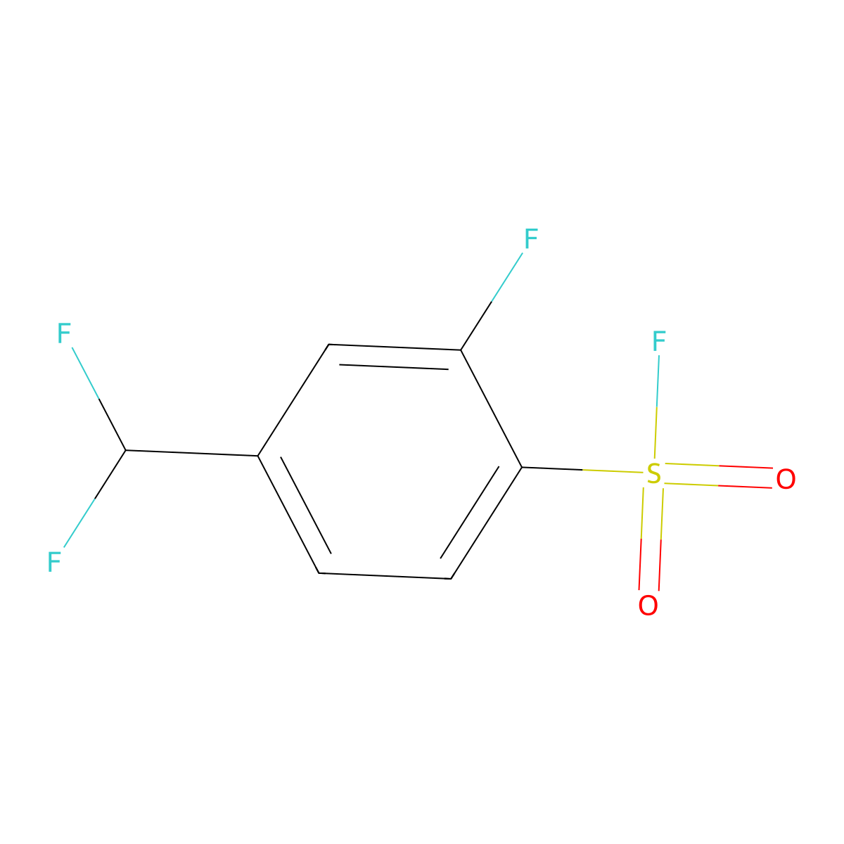 4-(Difluoromethyl)-2-fluorobenzene-1-sulfonyl fluoride molecular structure, CAS 2913417-60-2