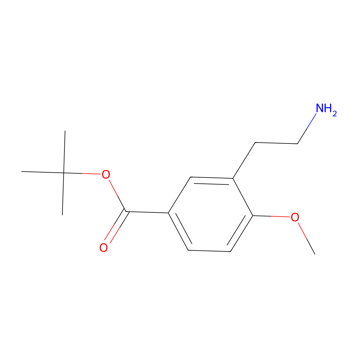 Tert-butyl 3-(2-aminoethyl)-4-methoxybenzoate molecular structure, CAS 2913417-61-3