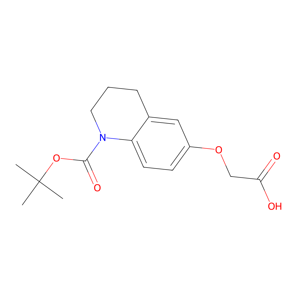 2-({1-[(Tert-butoxy)carbonyl]-1,2,3,4-tetrahydroquinolin-6-yl}oxy)acetic acid molecular structure, CAS 2913417-62-4