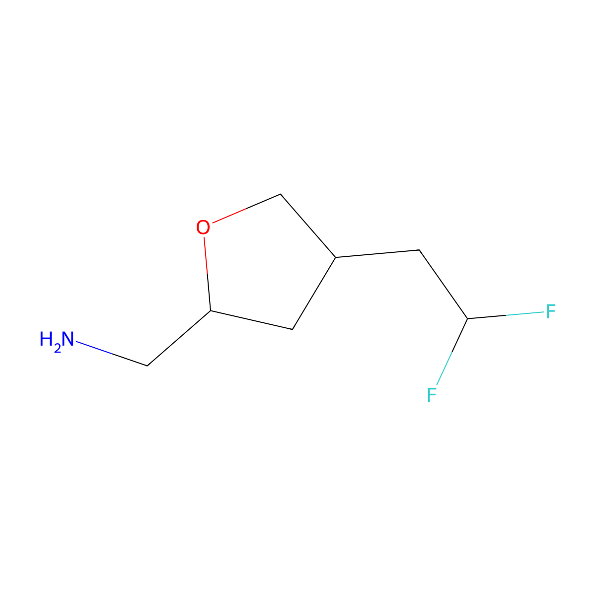 1-[4-(2,2-Difluoroethyl)oxolan-2-yl]methanamine molecular structure, CAS 2913417-68-0