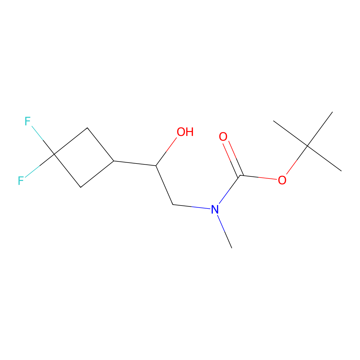 tert-butyl N-[2-(3,3-difluorocyclobutyl)-2-hydroxyethyl]-N-methylcarbamate molecular structure, CAS 2913417-69-1