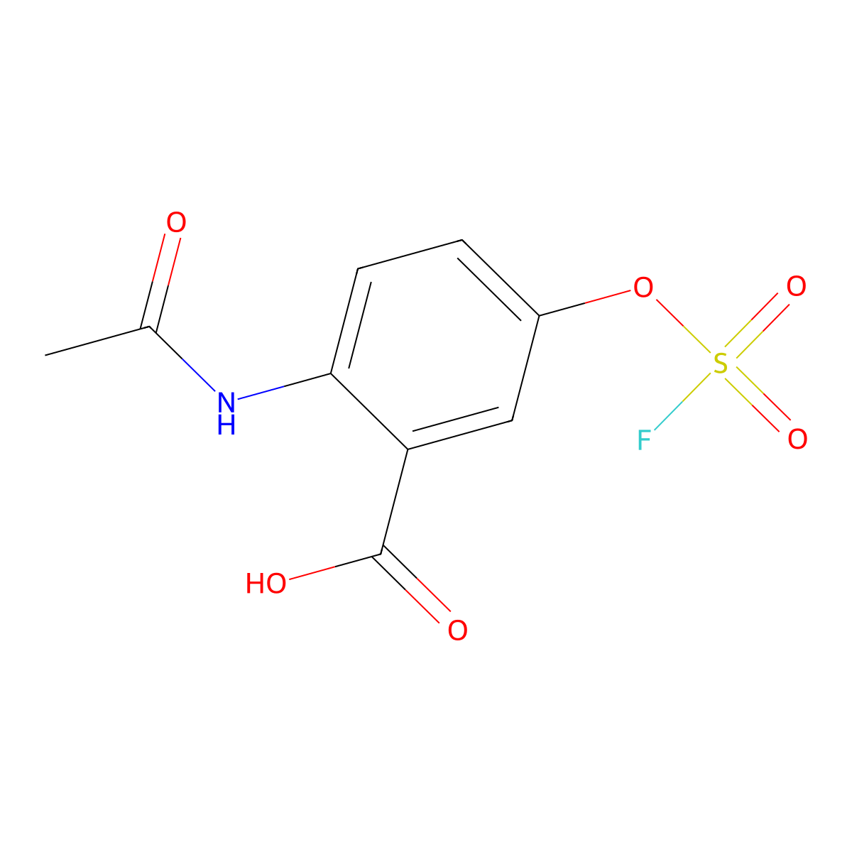 2-Acetamido-5-[(fluorosulfonyl)oxy]benzoic acid molecular structure, CAS 2913417-74-8