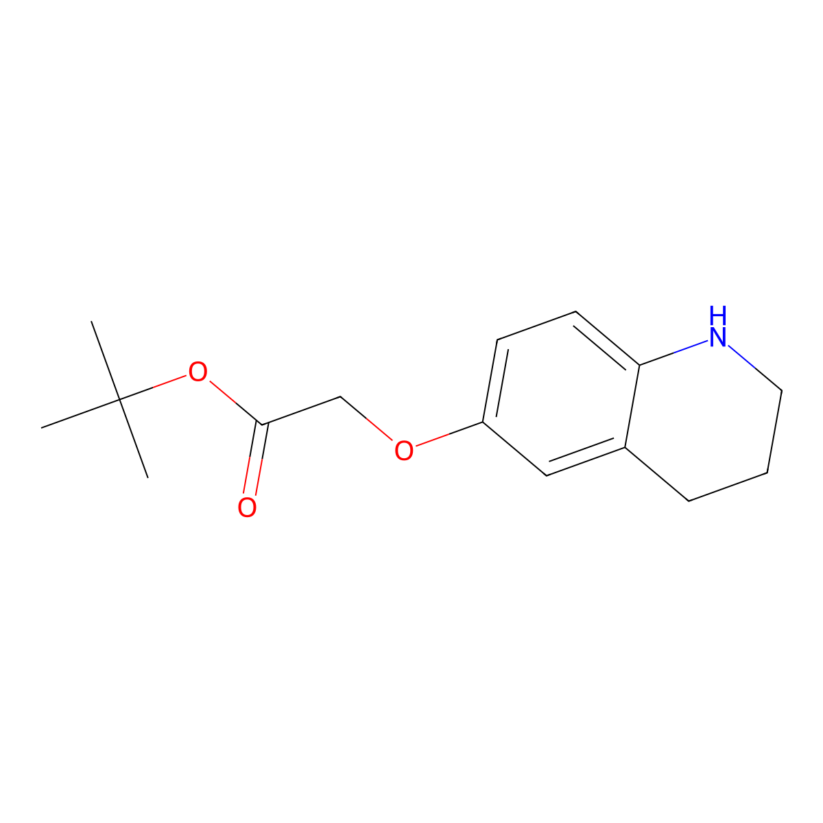 Tert-butyl 2-(1,2,3,4-tetrahydroquinolin-6-yloxy)acetate molecular structure, CAS 2913417-80-6