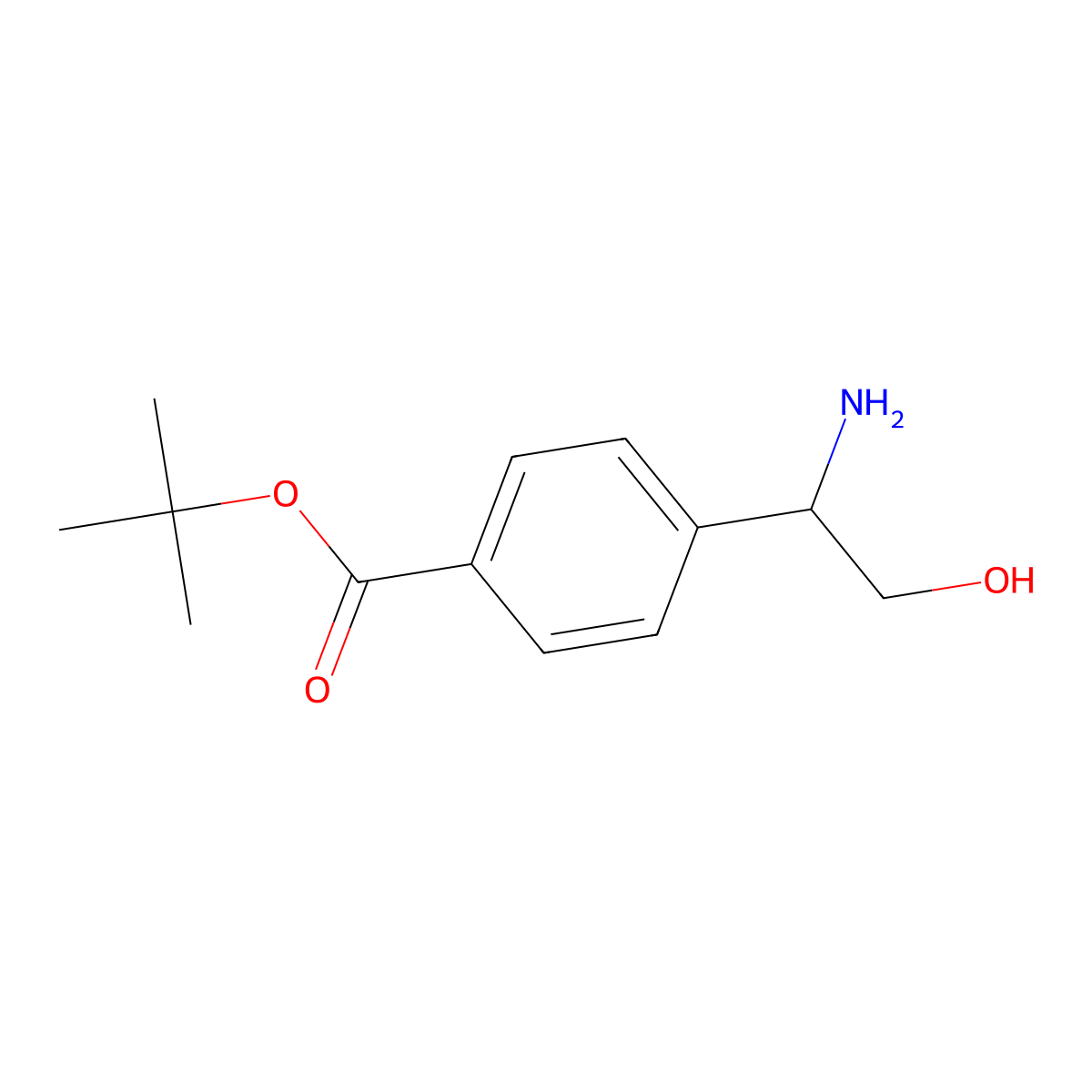 Tert-butyl 4-(1-amino-2-hydroxyethyl)benzoate molecular structure, CAS 2913417-86-2