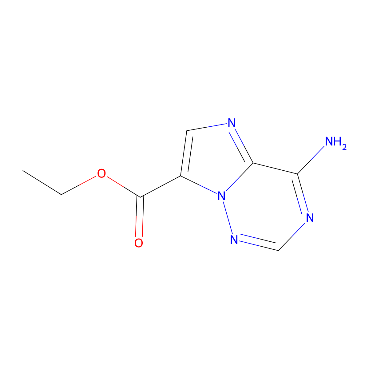 Ethyl 4-aminoimidazo[2,1-f][1,2,4]triazine-7-carboxylate molecular structure, CAS 2913417-87-3
