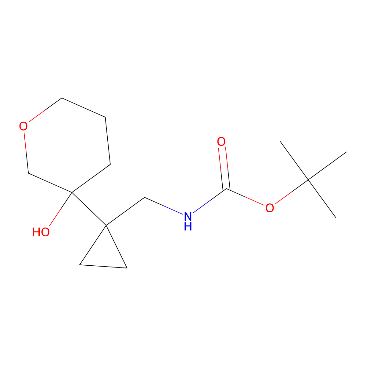 tert-butyl N-{[1-(3-hydroxyoxan-3-yl)cyclopropyl]methyl}carbamate molecular structure, CAS 2913417-97-5