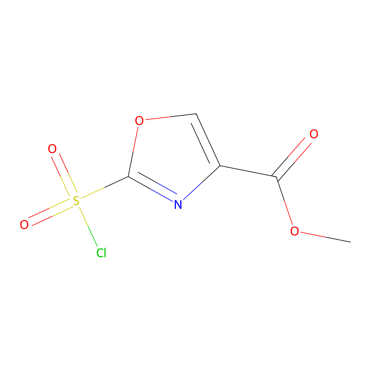 Methyl 2-(chlorosulfonyl)-1,3-oxazole-4-carboxylate molecular structure, CAS 2913418-14-9