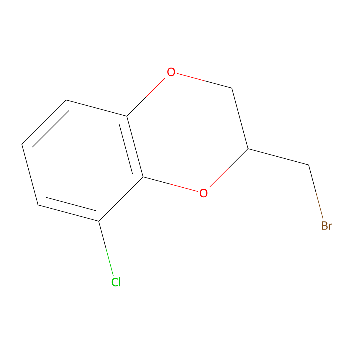 2-(Bromomethyl)-8-chloro-2,3-dihydro-1,4-benzodioxine molecular structure, CAS 2913418-17-2