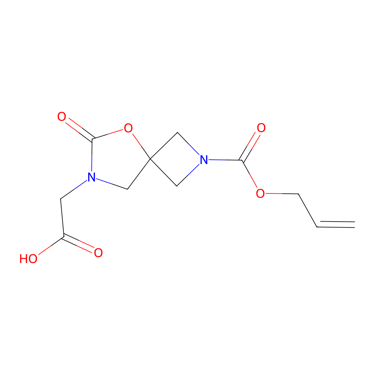2-{6-Oxo-2-[(prop-2-en-1-yloxy)carbonyl]-5-oxa-2,7-diazaspiro[3.4]octan-7-yl}acetic acid molecular structure, CAS 2913418-19-4