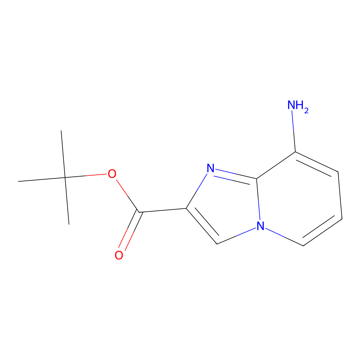 tert-Butyl 8-aminoimidazo[1,2-a]pyridine-2-carboxylate molecular structure, CAS 2913418-20-7