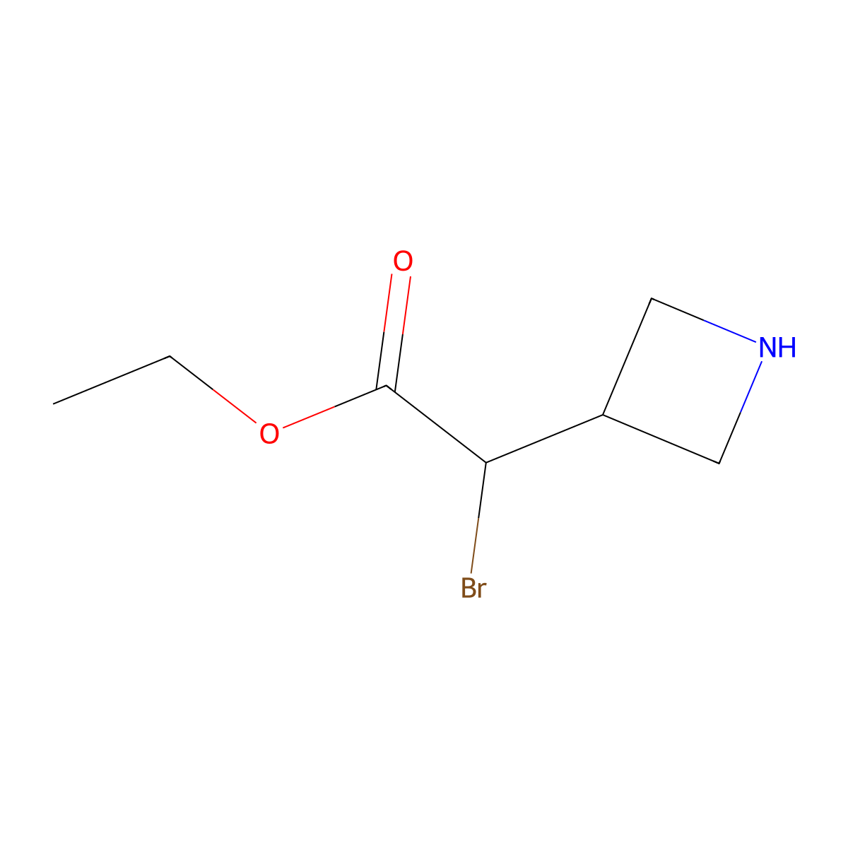 Ethyl 2-(azetidin-3-yl)-2-bromoacetate molecular structure, CAS 2913418-22-9