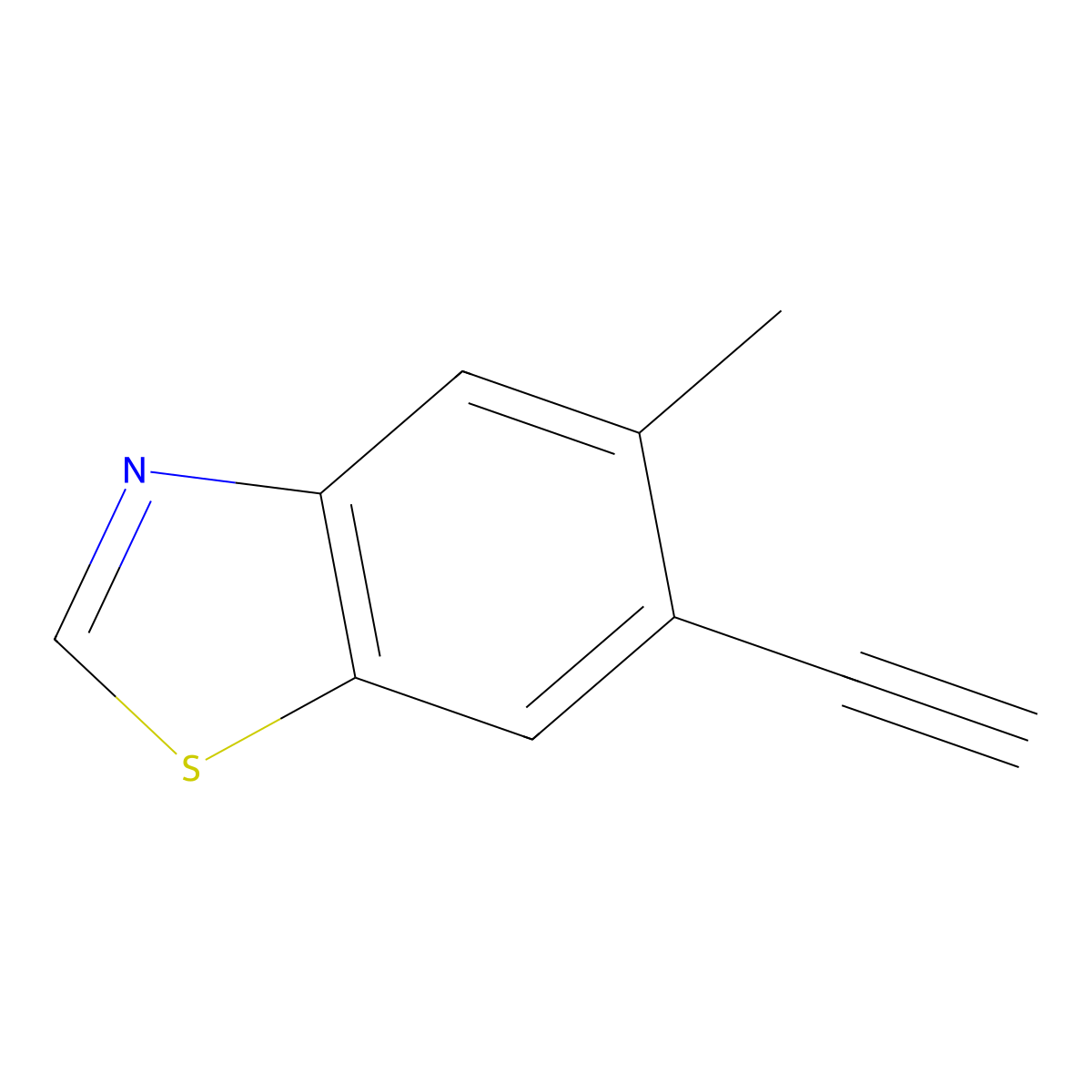 6-Ethynyl-5-methyl-1,3-benzothiazole molecular structure, CAS 2913418-33-2