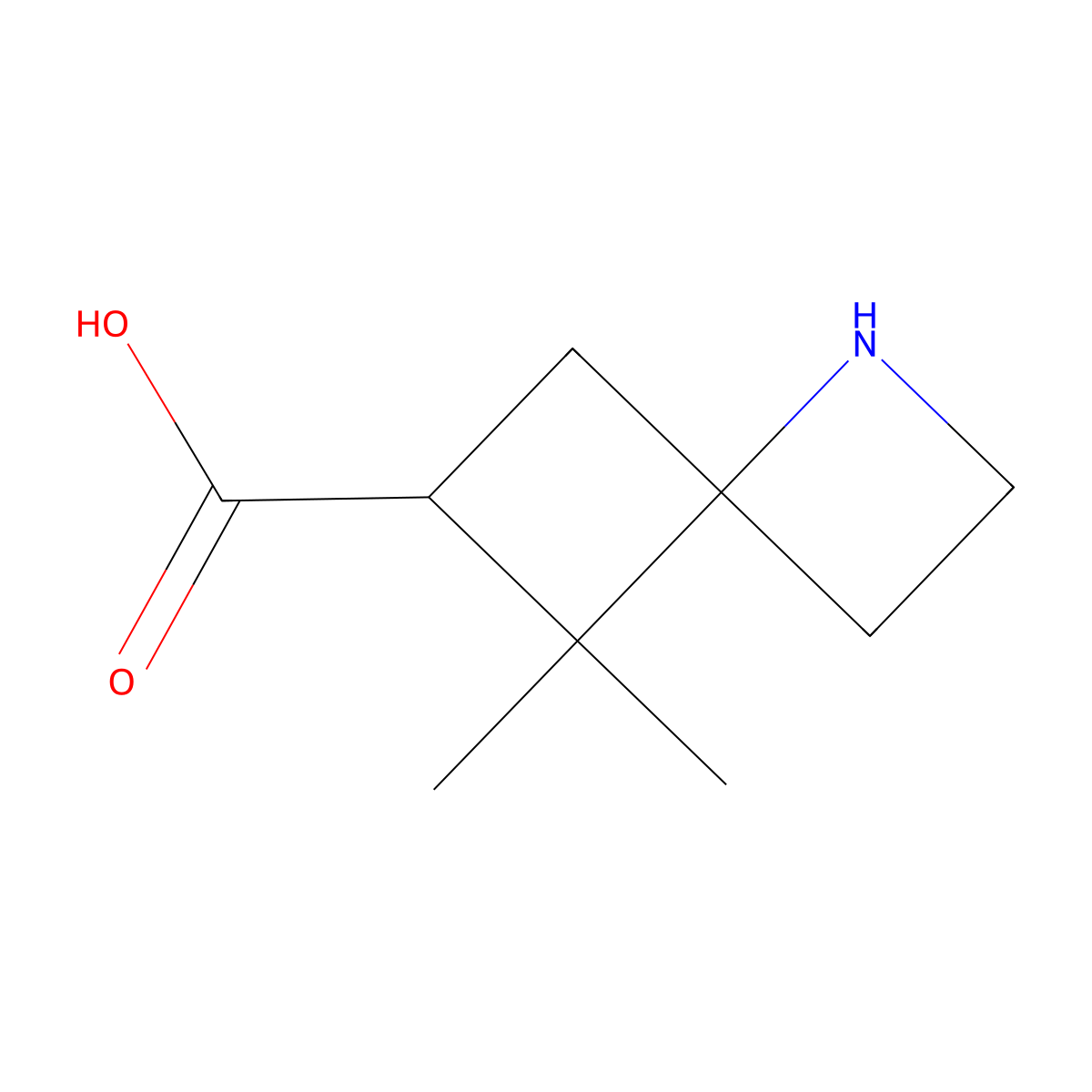 5,5-Dimethyl-1-azaspiro[3.3]heptane-6-carboxylic acid molecular structure, CAS 2913418-45-6