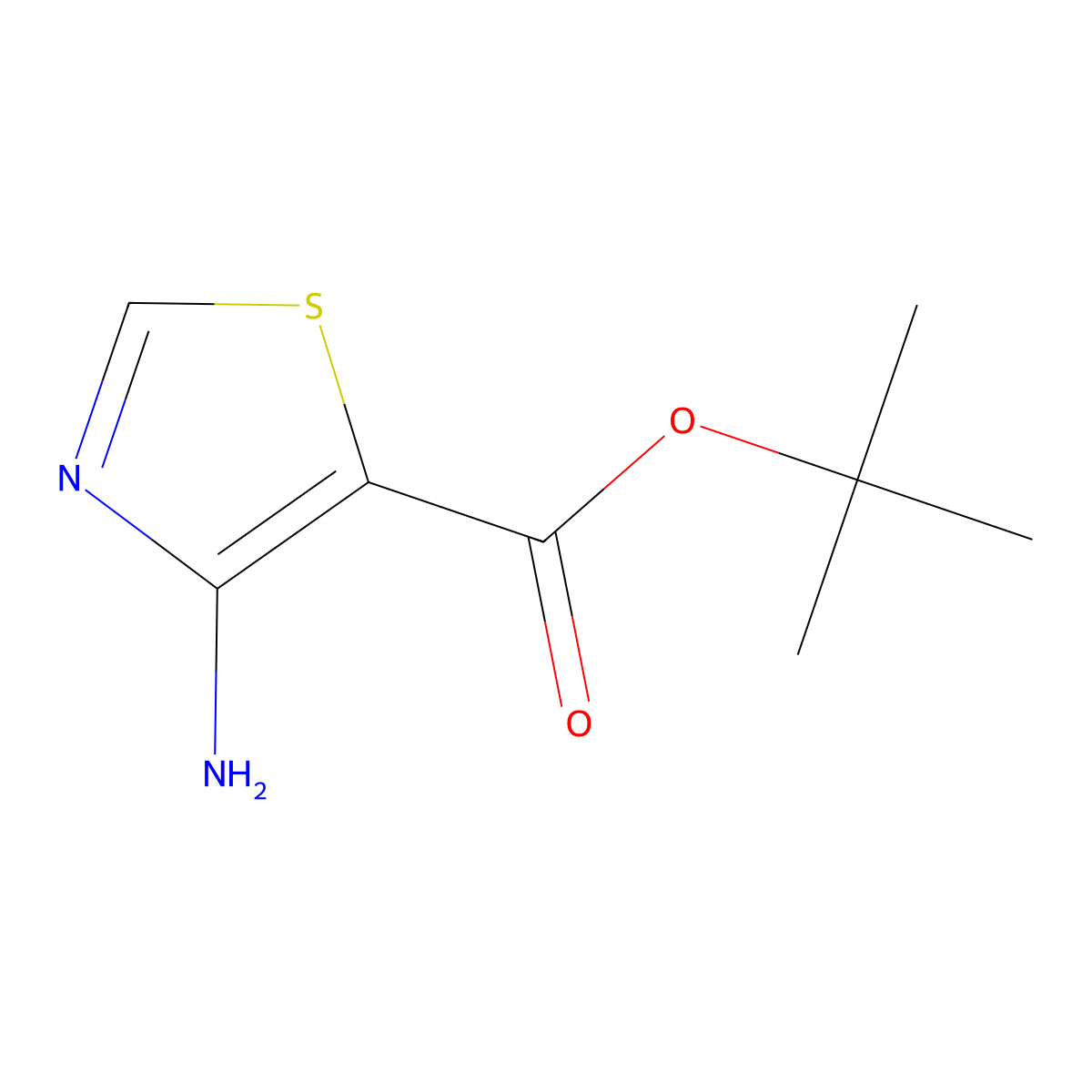 Tert-butyl 4-amino-1,3-thiazole-5-carboxylate molecular structure, CAS 2913418-47-8