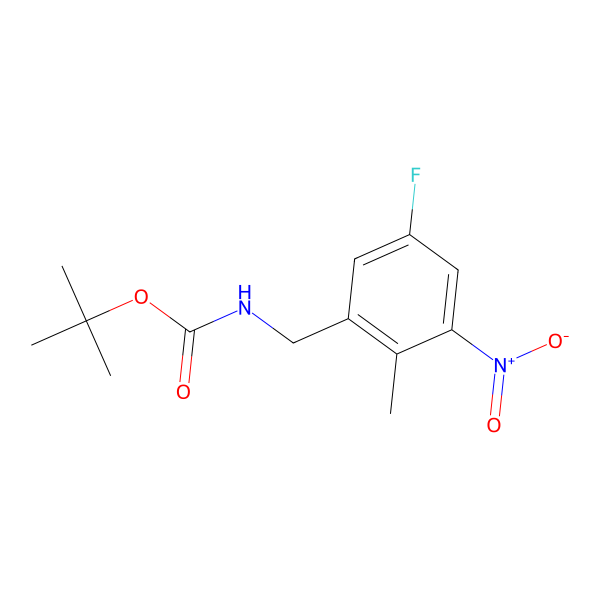 tert-butyl N-[(5-fluoro-2-methyl-3-nitrophenyl)methyl]carbamate molecular structure, CAS 2913418-48-9