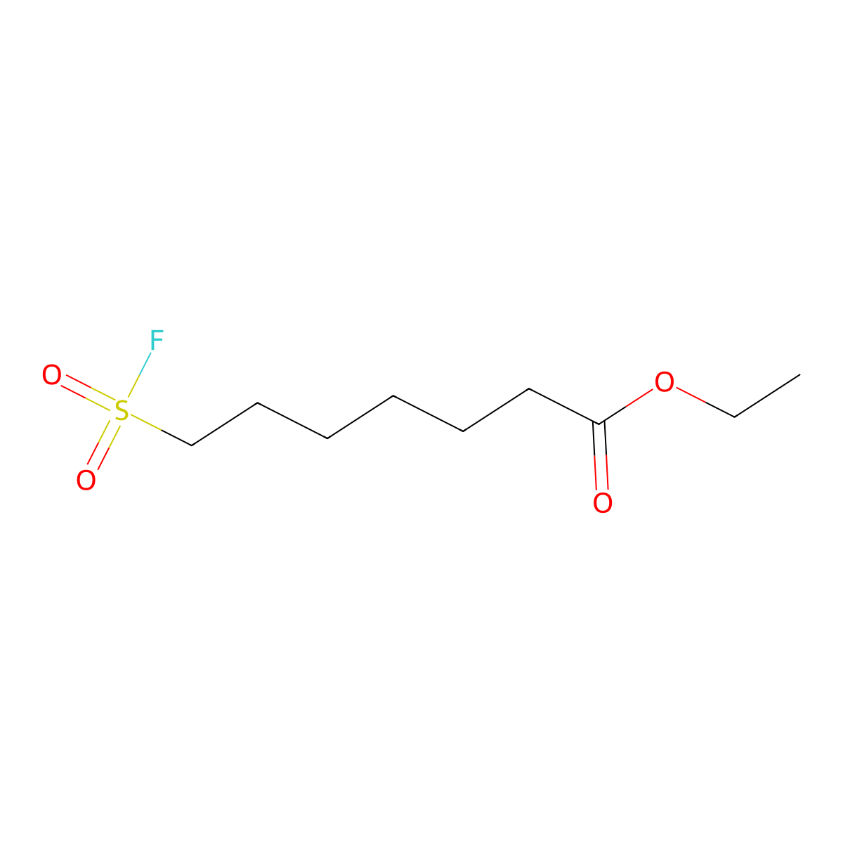 Ethyl 7-(fluorosulfonyl)heptanoate molecular structure, CAS 2913418-52-5