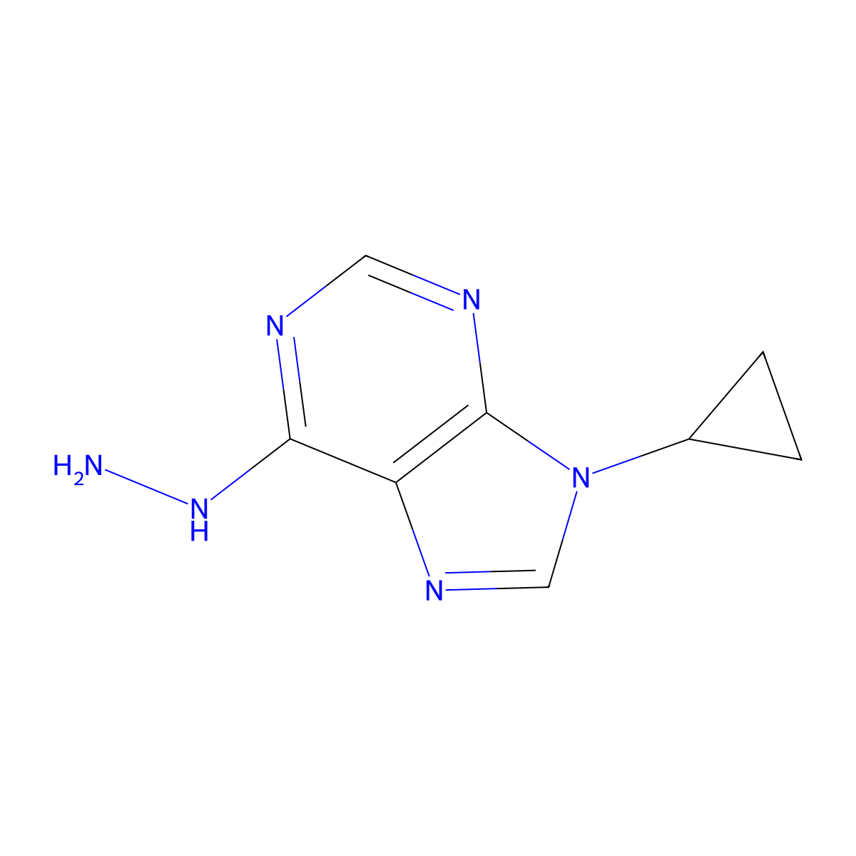 9-cyclopropyl-6-hydrazinyl-9H-purine molecular structure, CAS 2913418-56-9