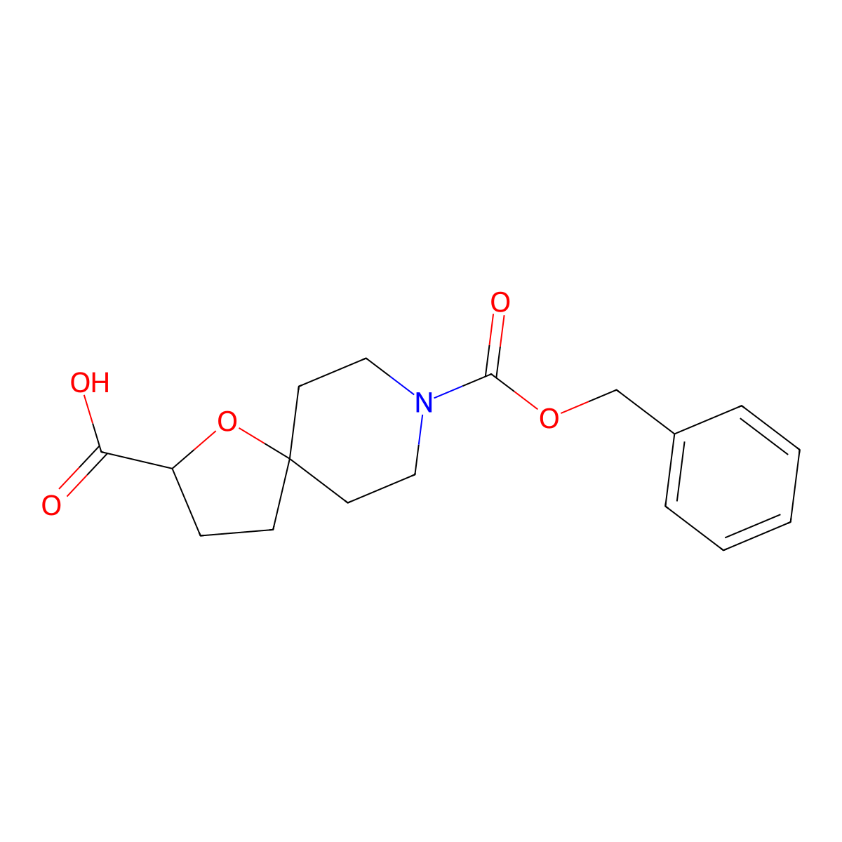 8-[(Benzyloxy)carbonyl]-1-oxa-8-azaspiro[4.5]decane-2-carboxylic acid molecular structure, CAS 2913418-57-0