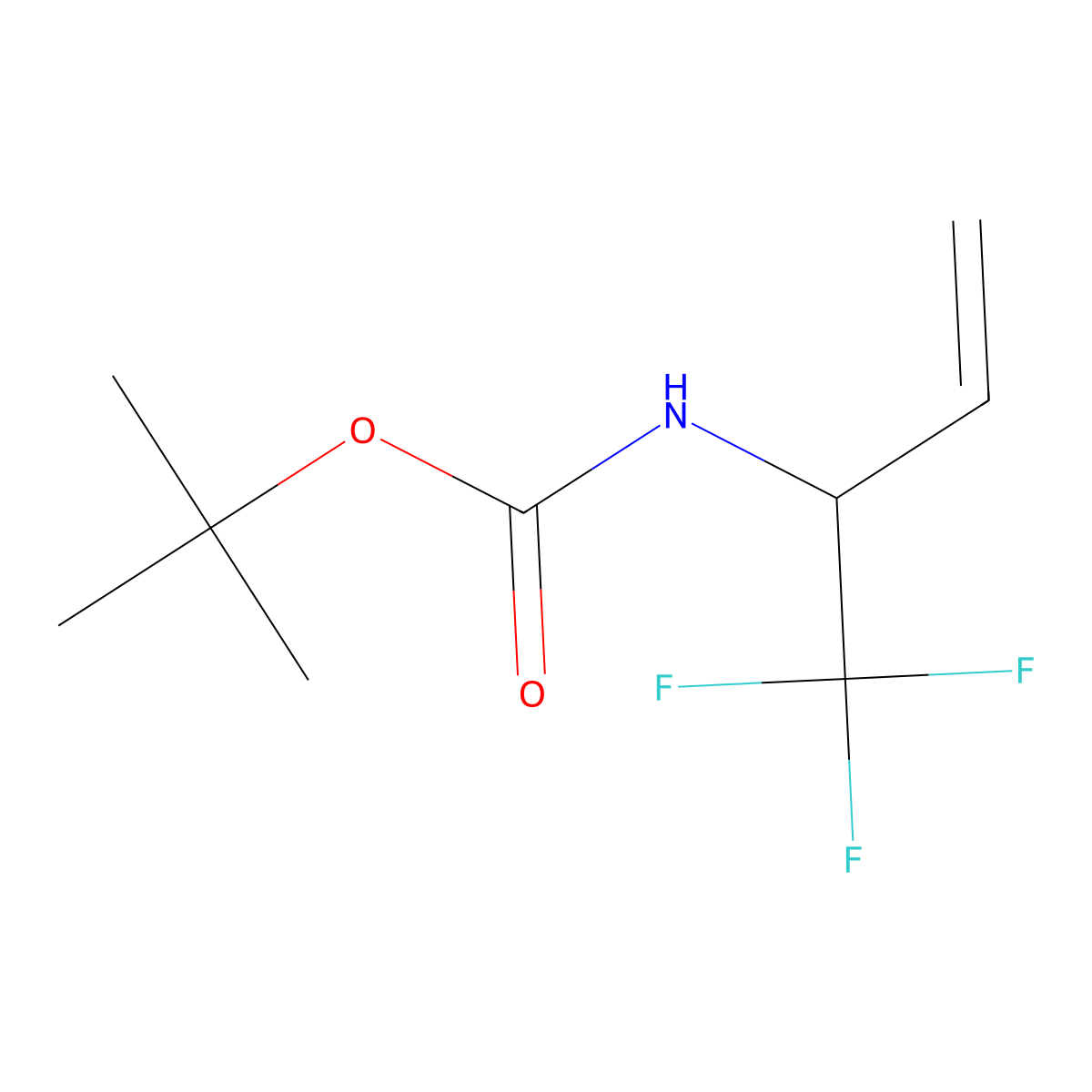 tert-butyl N-(1,1,1-trifluorobut-3-en-2-yl)carbamate molecular structure, CAS 2913418-61-6