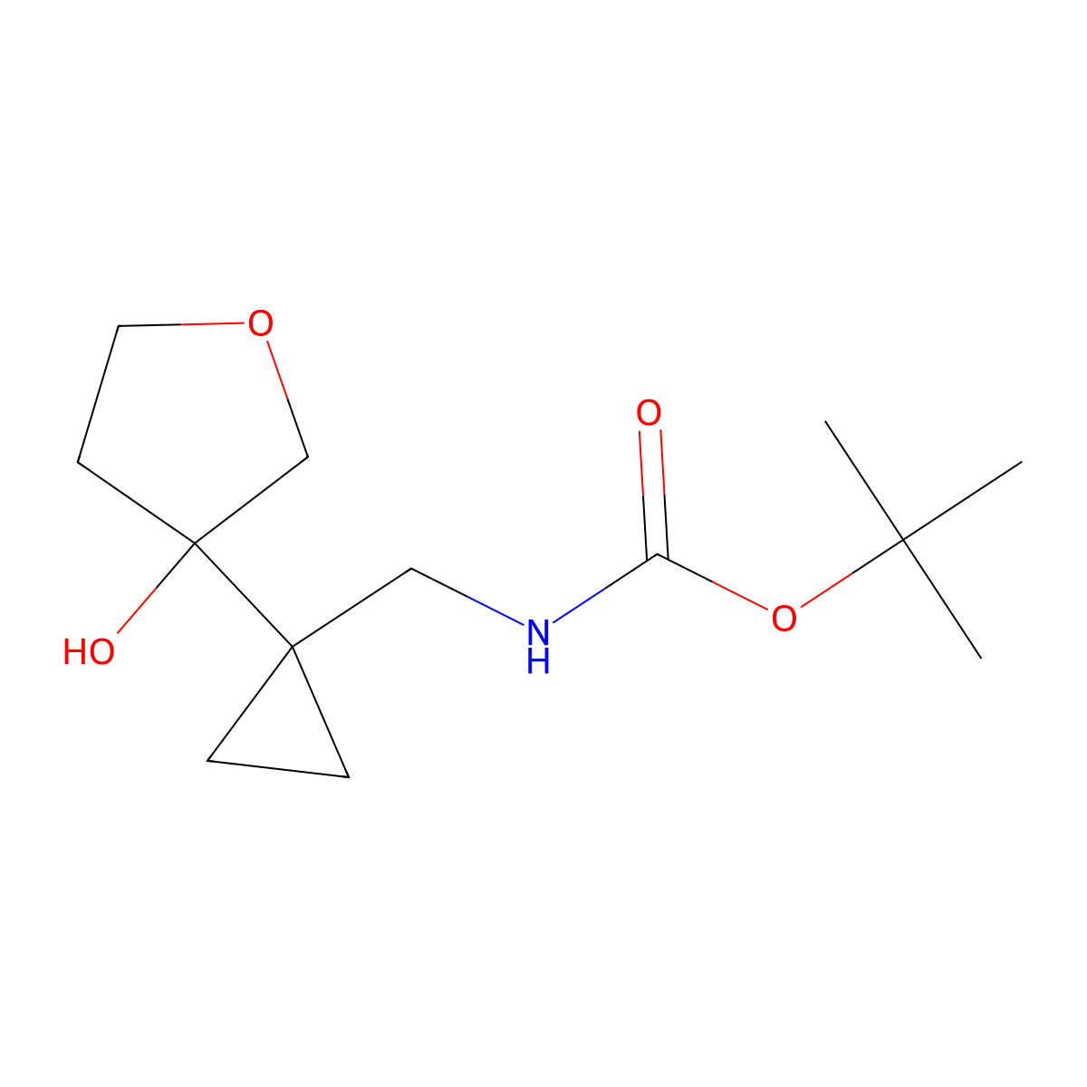 tert-butyl N-{[1-(3-hydroxyoxolan-3-yl)cyclopropyl]methyl}carbamate molecular structure, CAS 2913418-62-7