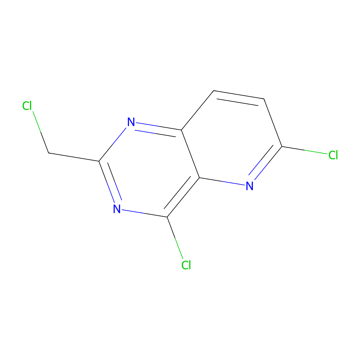 4,6-Dichloro-2-(chloromethyl)pyrido[3,2-d]pyrimidine molecular structure, CAS 2913418-66-1