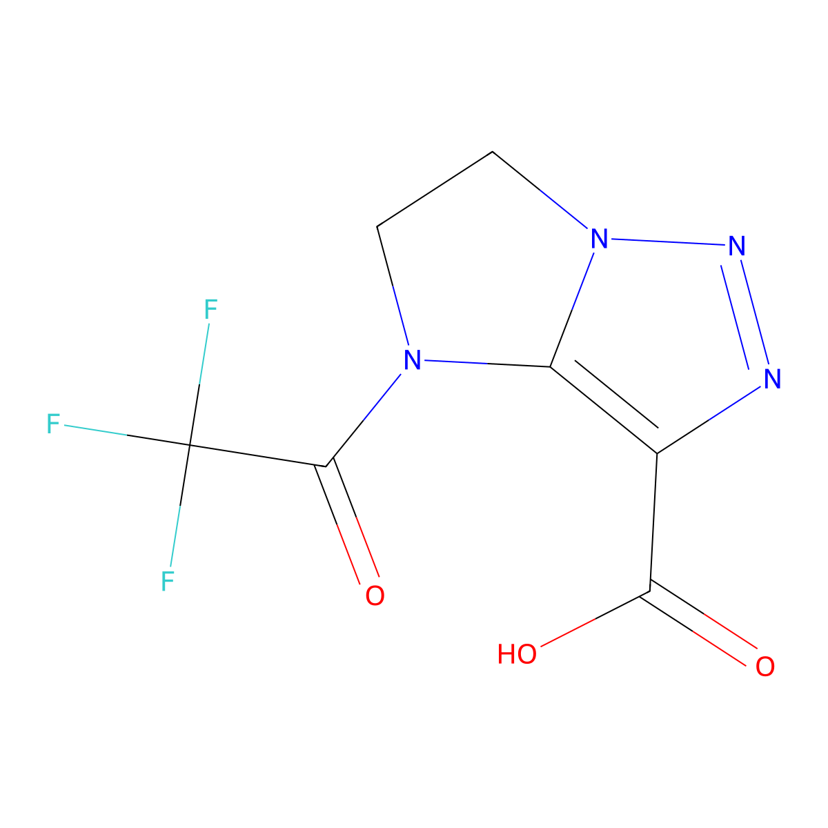 4-(2,2,2-trifluoroacetyl)-4H,5H,6H-imidazo[1,2-c][1,2,3]triazole-3-carboxylic acid molecular structure, CAS 2913418-75-2