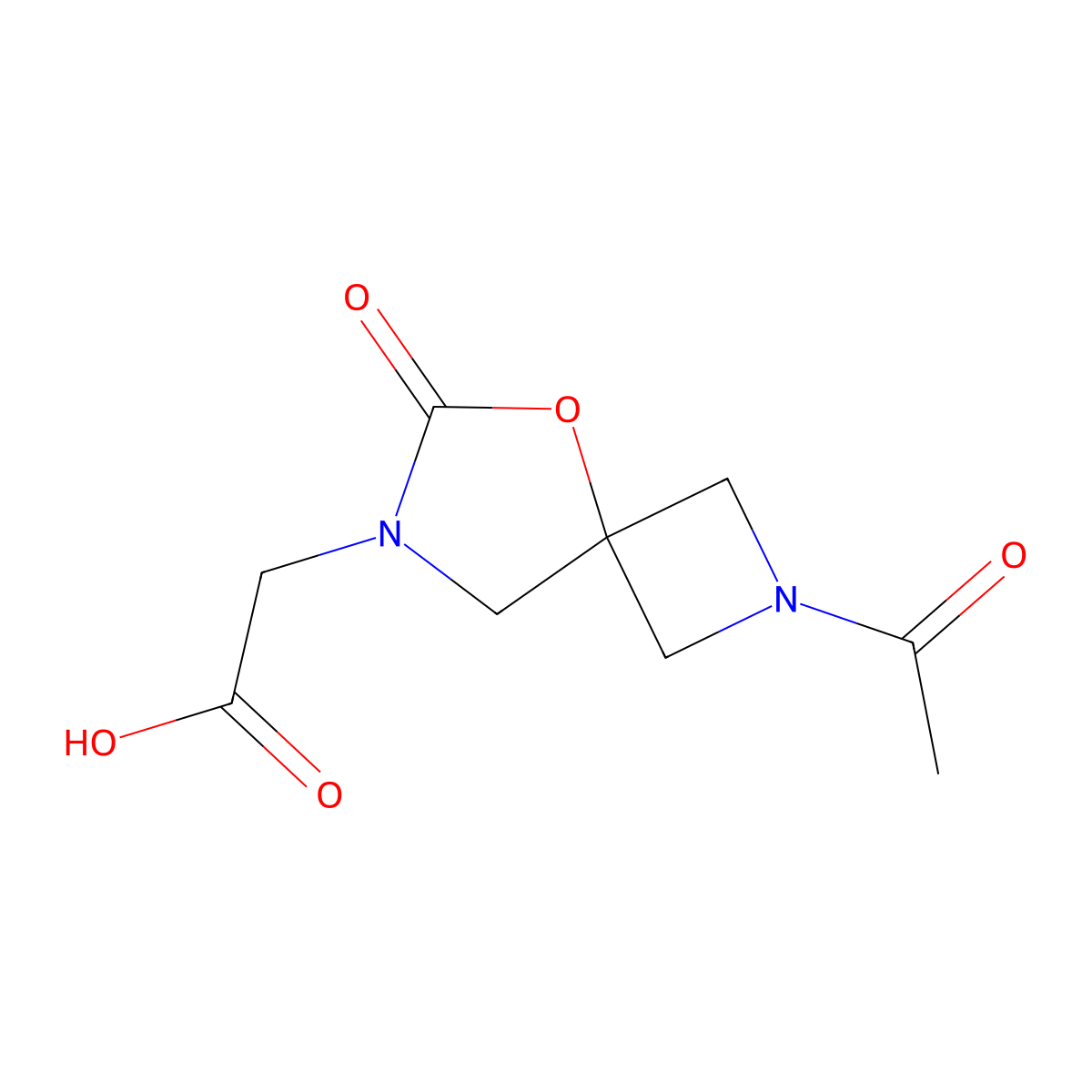 2-{2-Acetyl-6-oxo-5-oxa-2,7-diazaspiro[3.4]octan-7-yl}acetic acid molecular structure, CAS 2913418-78-5