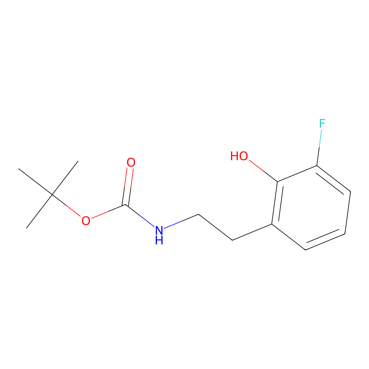 tert-butyl N-[2-(3-fluoro-2-hydroxyphenyl)ethyl]carbamate molecular structure, CAS 2913418-92-3