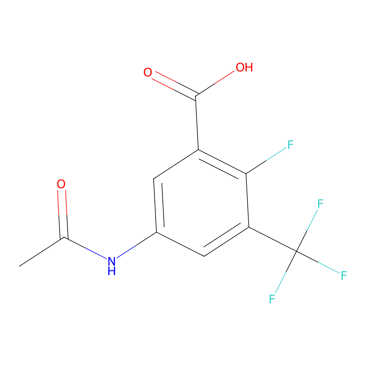 5-Acetamido-2-fluoro-3-(trifluoromethyl)benzoic acid molecular structure, CAS 2913418-98-9