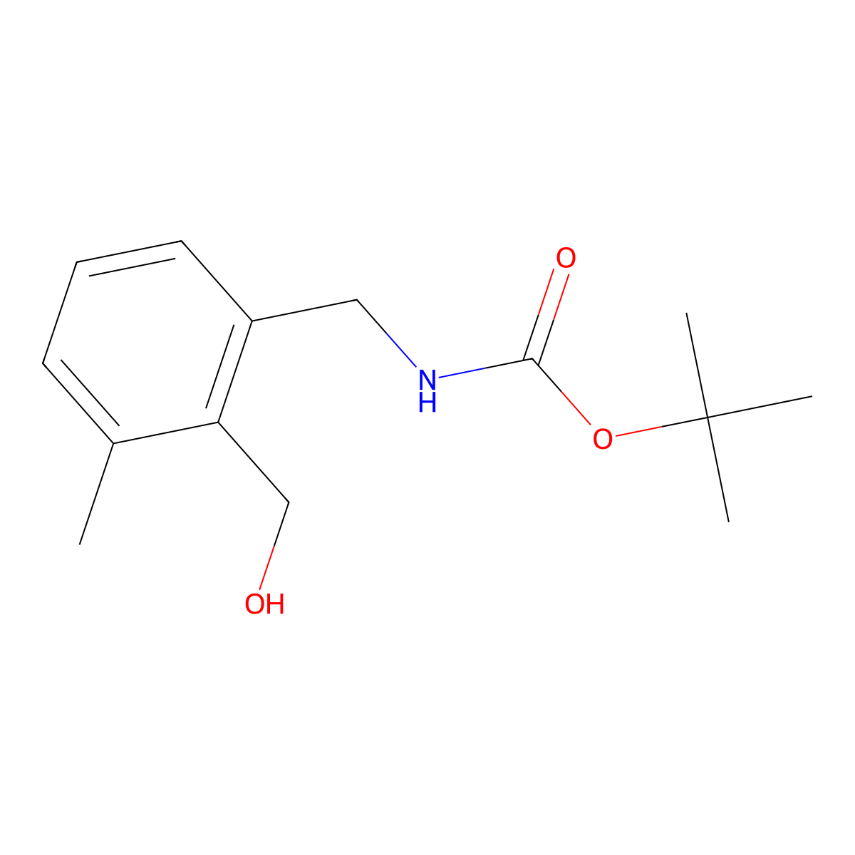 tert-butyl N-{[2-(hydroxymethyl)-3-methylphenyl]methyl}carbamate molecular structure, CAS 2913418-99-0