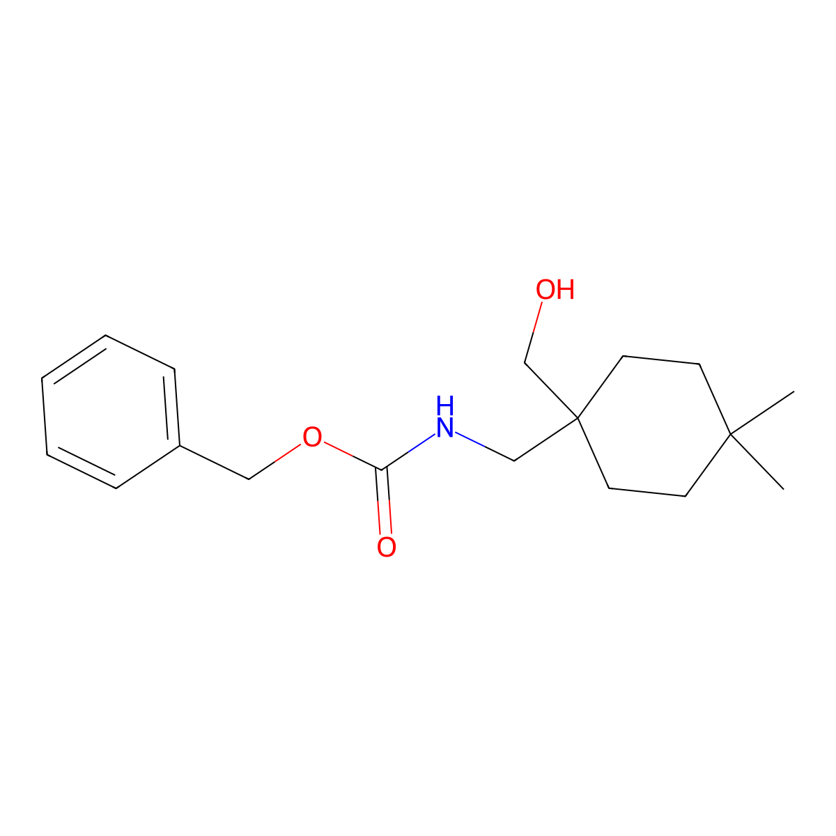 benzyl N-{[1-(hydroxymethyl)-4,4-dimethylcyclohexyl]methyl}carbamate molecular structure, CAS 2913419-06-2