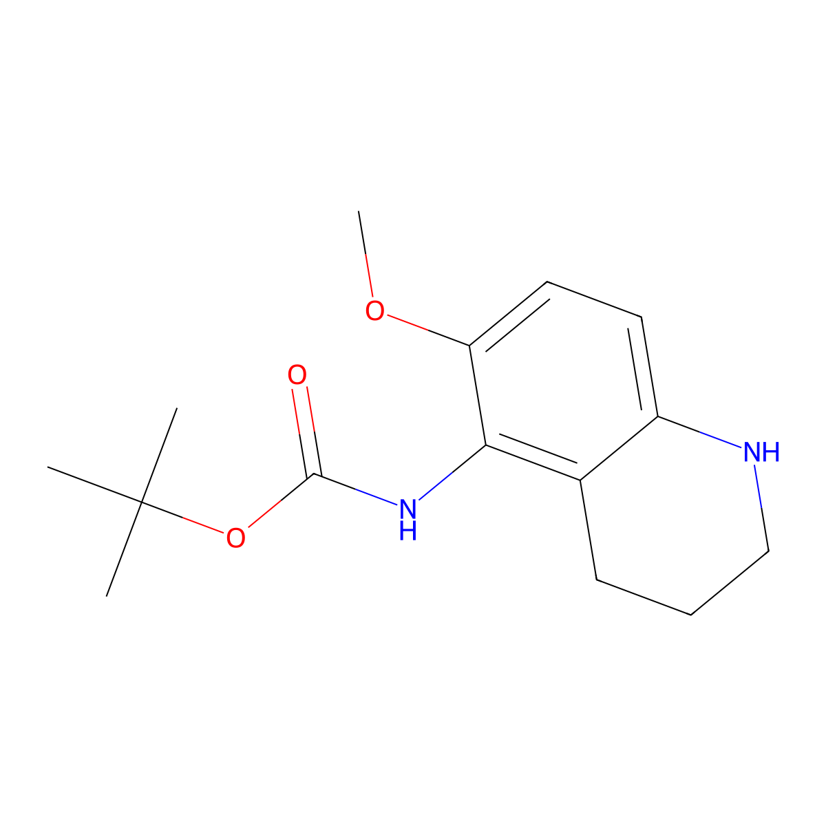 tert-butyl N-(6-methoxy-1,2,3,4-tetrahydroquinolin-5-yl)carbamate molecular structure, CAS 2913419-13-1