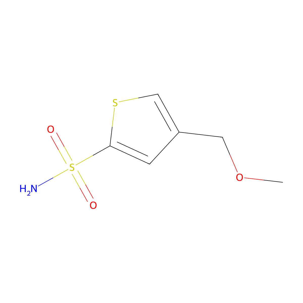 4-(Methoxymethyl)thiophene-2-sulfonamide molecular structure, CAS 2913419-32-4