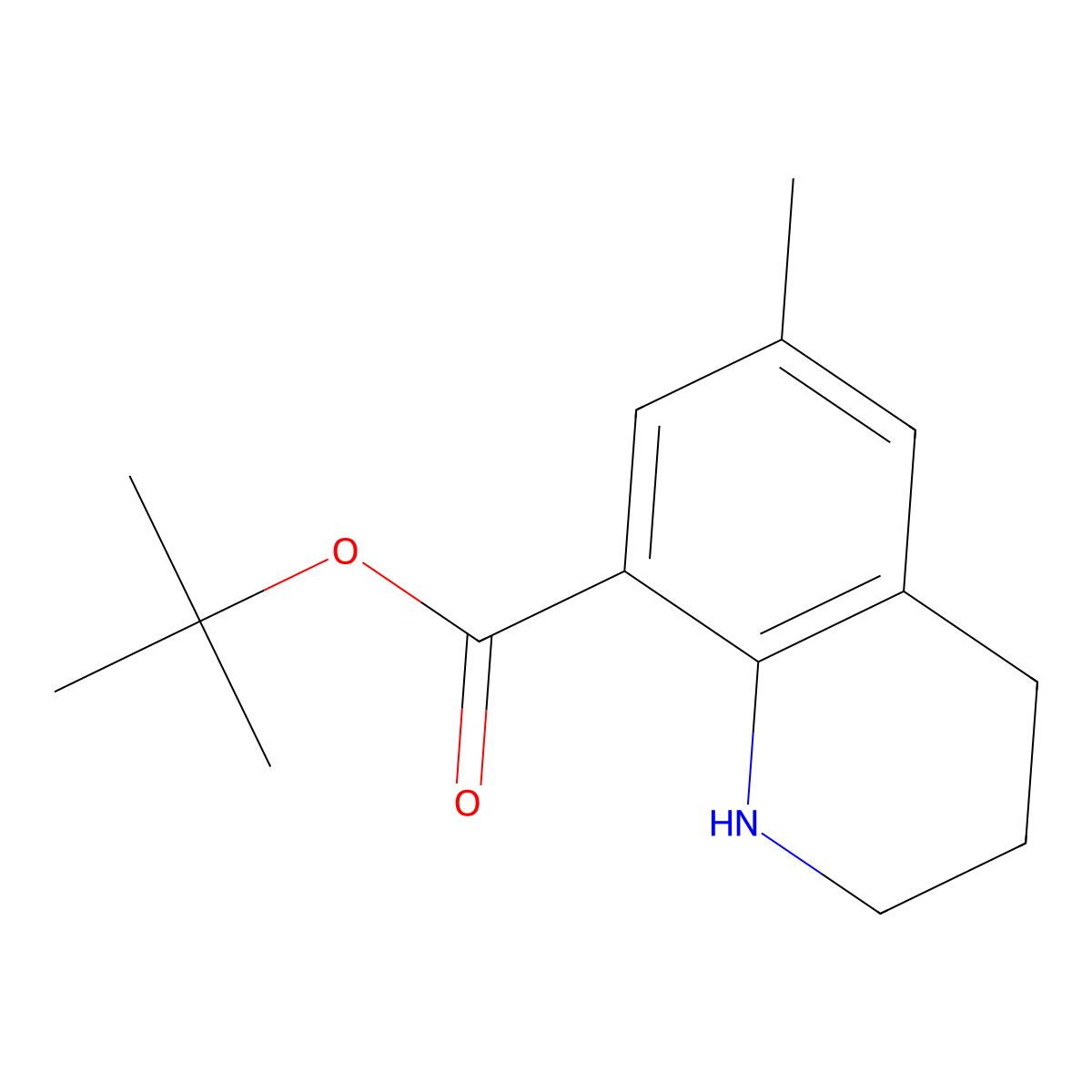 Tert-butyl 6-methyl-1,2,3,4-tetrahydroquinoline-8-carboxylate molecular structure, CAS 2913419-45-9